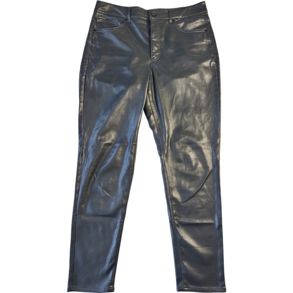 ✅ Express woman’s black faux leather skinny high rise pants size 8